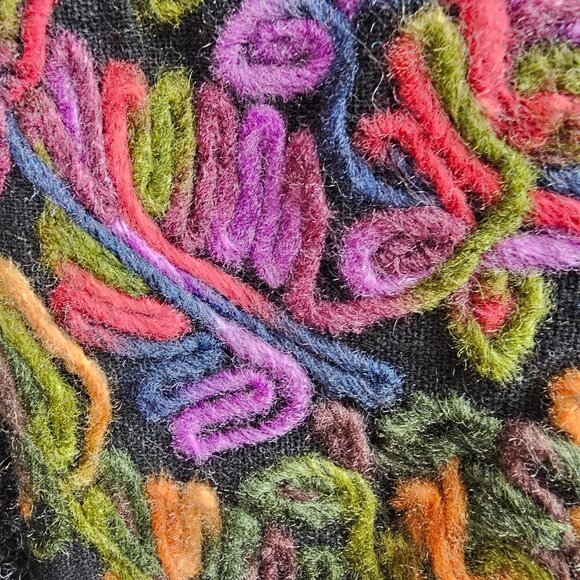 Kamana New Women's Jungle Queen Knit Embordered Button Wool Blend Sweater Coat - Picture 9 of 12